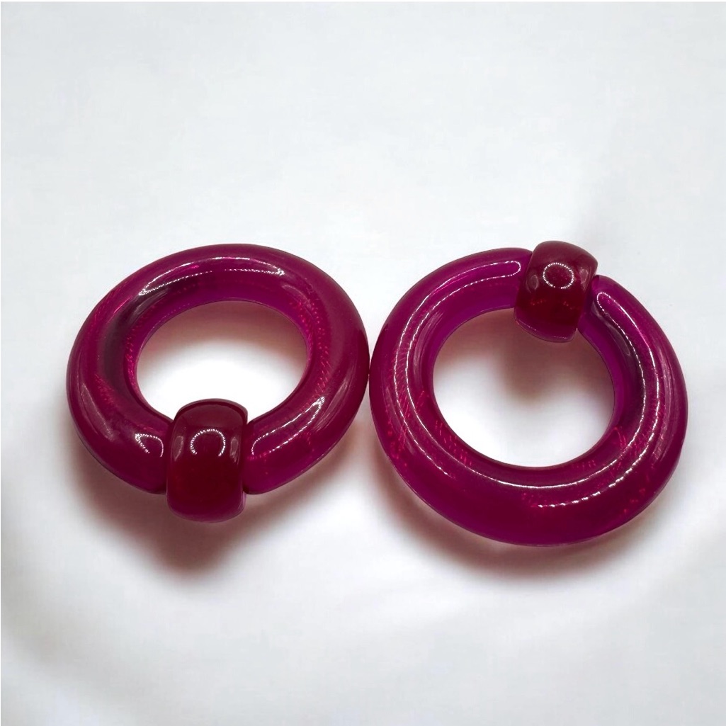 0g 78 Pair Purple Acrylic Captive Bead Rings  Body Piercing Jewelry New